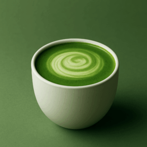 Matcha latte minimaliste monochrome